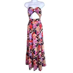 Petal and Pup Sarai Floral Cutout Maxi Dress Size XL Coquette Resort Beach Boho